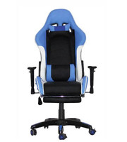 Chaise ergonomique moderne de bureau et de jeu en cuir véritable, pivotante, inclinable, extensible, en maille, avec fonction tournante, chaise pliable