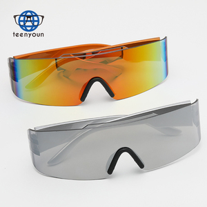 Teenyoun Y2K Rimless Futuristic Glasses Punk One Piece Sports Shades <strong>Wrap</strong> <strong>Around</strong> <strong>Sunglasses</strong> <strong>Women</strong> Mirror Sun Glasses Men Uv400 - Product Image 3