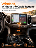 Adaptateur sans fil CarPlay Android Auto avec bouton de commutation double téléphone pour convertir le CarPlay Android Auto filaire d'usine en version sans fil