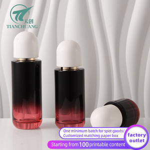 Material <span class=keywords><strong>de</strong></span> embalaje cosmético para el cuidado <span class=keywords><strong>de</strong></span> la piel personalizado, botella vacía <span class=keywords><strong>de</strong></span> vidrio degradado <span class=keywords><strong>de</strong></span> negro a rojo <span class=keywords><strong>vino</strong></span> para loción <span class=keywords><strong>de</strong></span> esencia, crema facial - Product Image 2