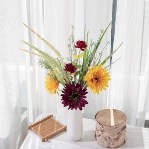 Bouquet de fleurs artificielles CallaFloral, Gerbera Daisy, tissu tissé en plastique, décoration de la maison, accessoires de mariage CF01248 - Product Image 1