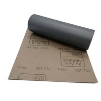 Feuille de papier abrasif rectangulaire personnalisable 3M 734, papier abrasif OBM et OEM pris en charge, papier abrasif à l'eau P60~P1200