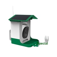 Mangeoire à oiseaux intelligente à énergie solaire avec caméra d'identification des oiseaux par IA, design élégant et étanche pour une utilisation en extérieur