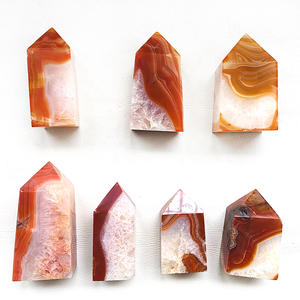 Columna de Cristal de Cornalina Natural al por Mayor, Torre de Cristal Fantasma, Piedra de Ágata Roja para Regalo - Product Image 2