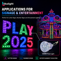 Luz LED programable de píxel tipo cabujón RGB de 60 mm DC24V UCS1903 para proyectos de decoración de atracciones de parques temáticos y ferias de carruseles
