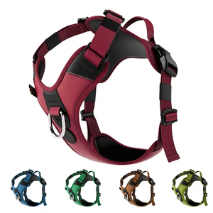 Arnés para perros de malla suave de lujo, transpirable, impermeable, reflectante, mango de entrenamiento, fácil Control para chubasquero de perros grandes - Product Image 6