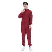 Combinaison de travail professionnelle unisexe rouge bordeaux en polyester extensible 4 directions, anti-poussière, une pièce, avec service OEM