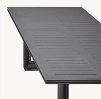 Ensemble de salle à manger COSTA moderne tout temps, patio, jardin, hôtel, meubles en métal fabriqués à la main, table à manger rectangulaire en aluminium