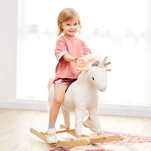 Asweets <span class=keywords><strong>Licorne</strong></span> Cheval à <span class=keywords><strong>Bascule</strong></span> Blanc Peluche <span class=keywords><strong>en</strong></span> <span class=keywords><strong>Bois</strong></span> Jouet à <span class=keywords><strong>Bascule</strong></span> pour Enfants Ride on Animal Ride on - Product Image 1