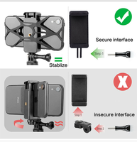 Harnais de fixation ergonomique pour téléphone et caméra d'action, mains libres, POV, sangle réglable, clip de fixation pour téléphone, pour GoPro DJI Osmo, vente en gros