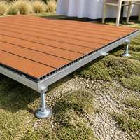 Dalles de terrasse emboîtables en WPC, plateforme de terrasse modulaire surélevée avec pieds réglables en hauteur pour événements et banquets en plein air
