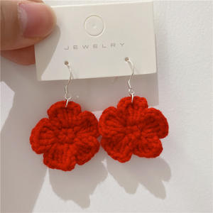 Pendientes colgantes Vintage tejidos a mano Uionen 1036 para mujer, ciruela de colores geométricos a la moda, hechos principalmente de aleación - Product Image 6