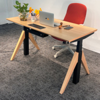 Bureau de jeu électrique réglable en hauteur, table de travail assis-debout avec cadre à double moteur, ergonomique, pour maison intelligente