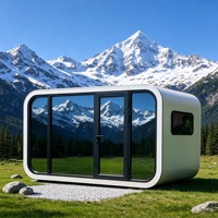 Maison Capsule Mobile Apple Pod, Structure en Acier, Mur en Verre, Bâtiment Modulaire Préfabriqué pour Stand Extérieur, Bureau, Hôtel, Habitation