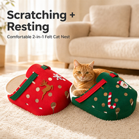 Lit-griffoir pour chat en forme de pantoufle détachable, durable, en feutre de jute, respirant, pour chats d'intérieur