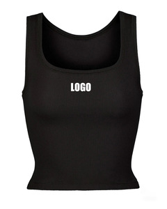 Top Senza Maniche Aderente ad Alta Elasticità per Donna con Logo Personalizzato, Canotta in <span class=keywords><strong>Cotone</strong></span> di Alta Qualità con Trattamento all'Ammoniaca - Product Image 1