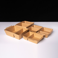 Sachets personnalisés écologiques biodégradables en papier bagasse gaufré, rectangulaires, à compartiments divisés, jetables, pour nouilles et aliments pour bébés