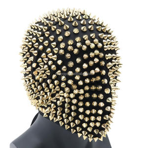<span class=keywords><strong>Masque</strong></span> intégral de style punk doré avec des pointes pour Halloween, carnaval, fête costumée - Product Image 3