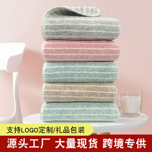 Toallas de coral con rayas de 35x75 cm, absorbentes y sin pelusas, para uso doméstico y hotelero. - Product Image 5