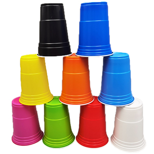 Disposable party beverage juice cups custom colored plastic beer pong cup for party