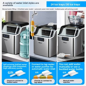 Máquina <span class=keywords><strong>de</strong></span> <span class=keywords><strong>Hielo</strong></span> Eléctrica para Uso Comercial, Doméstico, en Tiendas <span class=keywords><strong>de</strong></span> Té con Leche, Bares, KTV, Dormitorios Estudiantiles - <span class=keywords><strong>Hielo</strong></span> en Cubos - Product Image 2