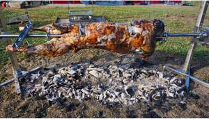 ถ่านแบบพกพาบาร์บีคิวหมูทั้งหมูแกะบาร์บีคิวสะอายคั่ว Rotisserie ชุดเตาไฟฟ้ากลางแจ้ง - Product Image 5