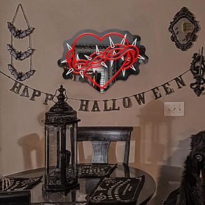 <span class=keywords><strong>Thorn</strong></span> Heart Mirror Neon Sign Décoration de miroir gothique avec éclairage réglable Lumières de miroir de maquillage pour la maison et la salle de bain - Product Image 4