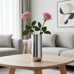 Servizio <span class=keywords><strong>di</strong></span> Lavorazione Metalli Personalizzato per Hotel e Ristoranti, <span class=keywords><strong>Vaso</strong></span> per Fiori in Acciaio Inox 304 OEM con Finitura a Specchio - Product Image 1