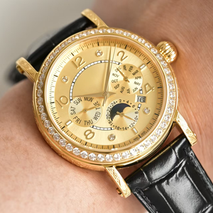 Montre de luxe originale haut de gamme en alliage, verre saphir, mouvement mécanique entièrement automatique, pour homme, style crocodile simple - Product Image 6