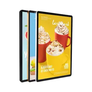 LED aluminum light box wall mounted pull-out ultra-thin luminous advertising poster frame with illuminated billboard