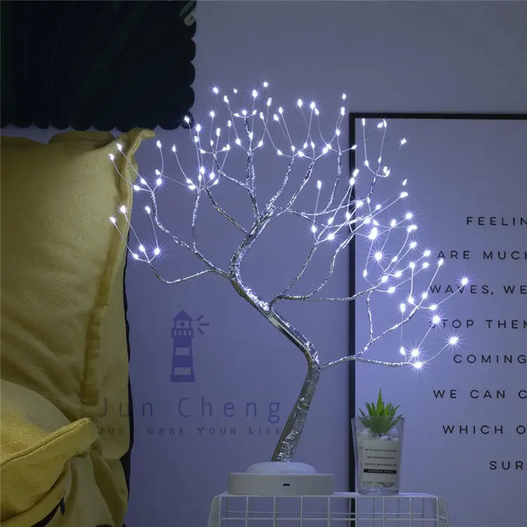 미니 LED 구리 와이어 실내 램프 발렌타인 데이 장식 요정 탁상 분재 나무 빛