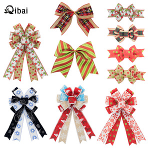 Qibai手作り小さなプラスチックリボンクリスマスツリーの木の上の弓の装飾ペンダント - Product Image 5