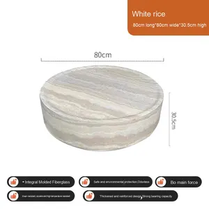 Juego de mesa de té y café travertino de lujo moderno estilo Wabi-Sabi mesa de esquina lateral de cristal creativa para sala de estar diseñador de arte para el hogar - Product Image 6