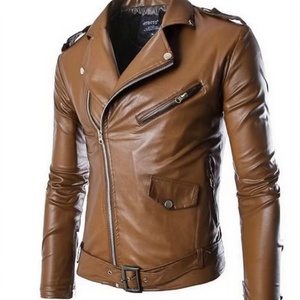 New Arrival High Quality Custom Cowhide Leather Jacket for Men Turn-Down Collar Motorbike Jackets Zipper Closure for Winter - Product Image 4
