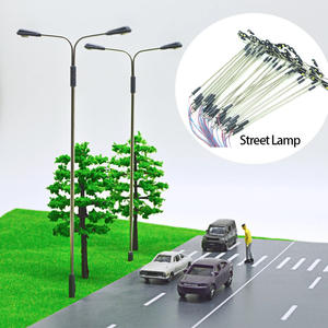 10 pièces HO <span class=keywords><strong>OO</strong></span> N échelle modèle chemin de fer LED lampadaires Miniature lampadaire de travail pour la disposition du Train, décor de jardin de maison de poupée - Product Image 1
