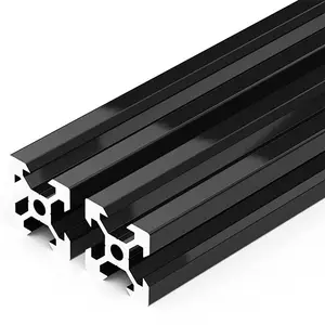 20X20 Zwarte Aangepaste Aluminium Profiel 2020 Europese Standaard Geanodiseerd Extrusie