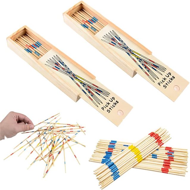 Wholesale Montessori Toys Educational Toy Colorful Traditional Classic Game Pick up Sticks Set Cheap Wooden Mikado