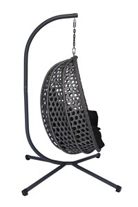 Muebles de Interior para exteriores de alta calidad, jardín de ratán, sala de estar, balcón, Patio, columpio, silla de ocio colgante de huevo plegable con soporte - Product Image 4