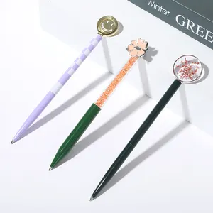 Custom Smiley Gezicht Fan Creatieve Ontwerp Roterende Pen Pen Set Gift Boxed Metalen Balpen Voor Vrienden