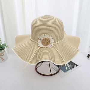 Sombrero de Paja para Mujer, Protección Solar, Verano, Playa, Diseño de Girasol, Gorra de Viaje para Niñas - Product Image 4