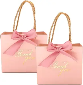 Sac à bonbons à main de haute qualité, cadeau de mariage, nœud en satin rose, sacs cadeaux design 2023