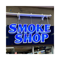 Letrero Luminoso 3D con Iluminación Frontal para Exteriores, Letrero Luminoso para Tienda de Cigarrillos, Letrero Iluminado para Fachada de Tienda, Letrero para Edificio de Empresa