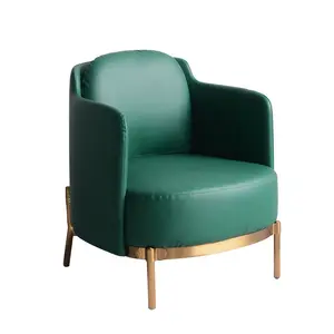 PurelyFeel Italian minimalist Hong Kong single sofa chair stainless steel gold plated creative living room leisure chair