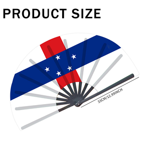 Abanicos Plegables de Bambú con la Bandera de las Antillas Holandesas, Abanico de Mano para Carnaval, Bodas, Festivales, Fiestas, Agencias de Viajes - Product Image 3