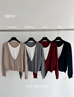 Pull en tricot pour femme, mélange de laine, effet deux pièces, coupe classique, pour l'automne, à porter en superposition