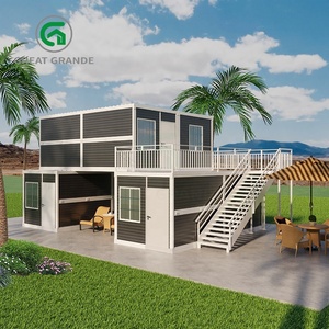 Contenedor plegable de dos dormitorios, casa prefabricada, oficina, lista para usar casa barata, mini unidad modular para tienda rural, vivienda móvil - Product Image 1