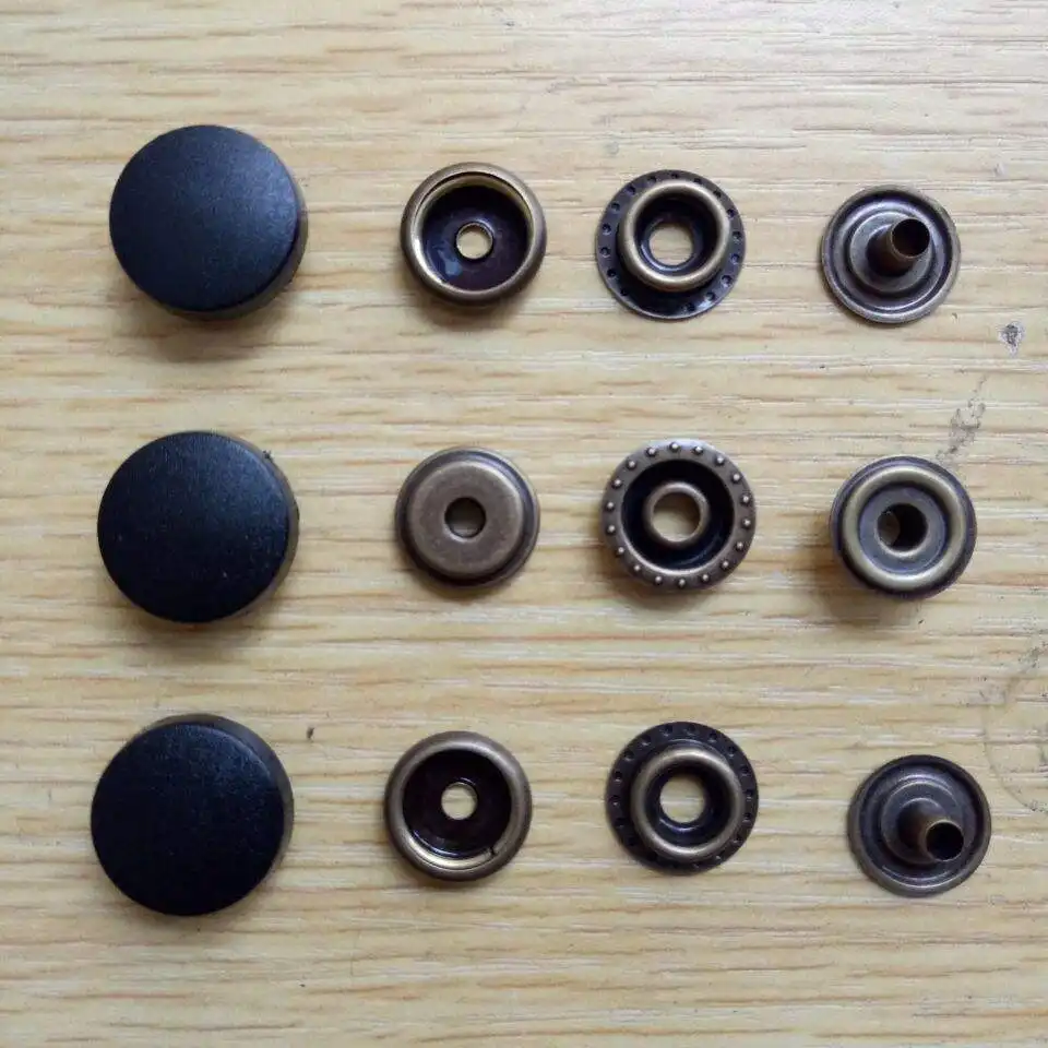 Botão de pressão de metal para casaco de nylon fashion fosco de 10 mm 20 mm