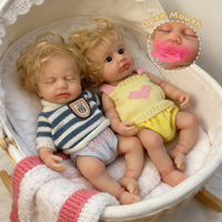 Poupée Reborn en Silicone Solide Personnalisée de 12 Pouces, Douce au Toucher, Pondérée, Souple, Nouveau-né, Faite à la Main, Cheveux Implantés, Cadeau d'Anniversaire, Vente en Gros