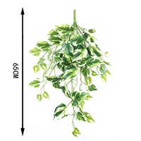 Buisson artificiel en feuilles de résine de 70 cm de long, résistant aux UV, feuillage suspendu décoratif, faible entretien