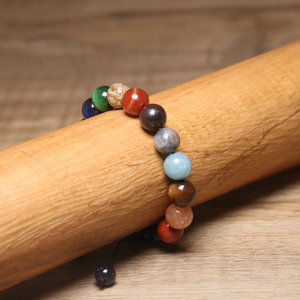 Bracelets en pierre naturelle du système solaire pour femmes hommes 8 planètes gardien oeil de tigre pierre Chakra guérison <span class=keywords><strong>Bracelet</strong></span> perlé cadeau - Product Image 4